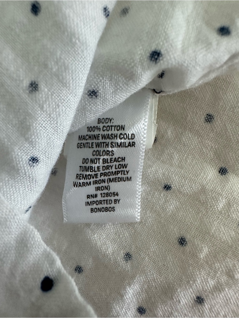 White Bonobos' signature Riviera Short Sleeve Shirt Black polka dots XL - Picture 4 of 4